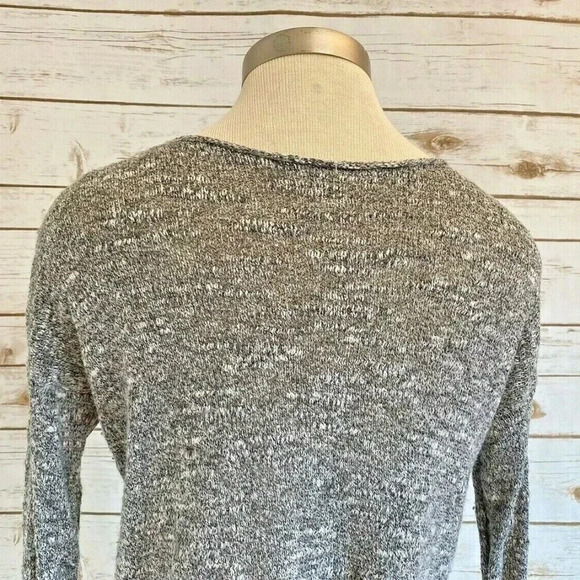 HOLLISTER Women Long Sleeve Pull-Over Boat Neck Gray White Sweater Size Small - Picture 8 of 12